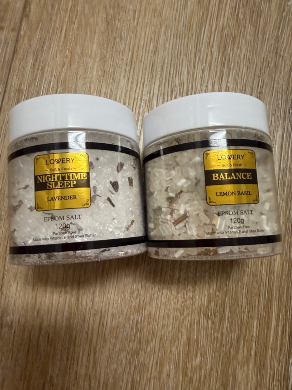 Lovery Bath & Body Jar Set - Nighttime Sleep & Balance (Lavender, Lemon Basil).